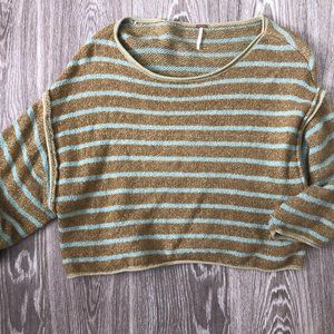 Free People Bardot Striped Pullover Sweater